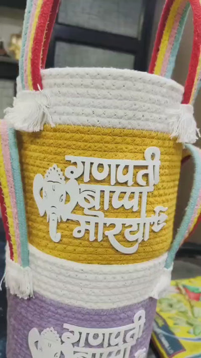 Gift Hamper baskets for Ganesh Chaturthi 🕉️ / Ganpati bappa morya Rope jute baskets for wedding favours 🎁