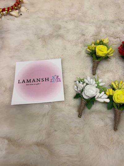 LAMANSH Designer Flower brooches boutonniere 🌸 for barati's guests welcome in weddings