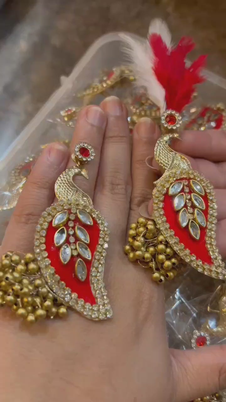 Kundan peacock Brooches with feather for barati's welcome swagat / Guests welcome new design brooch (video attached)