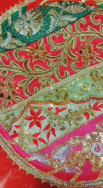 LAMANSH Brocade Thaal Cover, Thalposh for Pooja Favor, Indian Wedding Gifts Packing, Puja Thali Cover, Karwa Chauth, Lohri Gifts, Dry Fruits Packing ( Video 🎥attached)