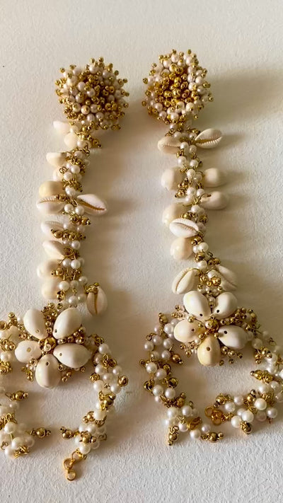 Shells Ghungroo Bridal Hathphools for haldi mehendi ceremony