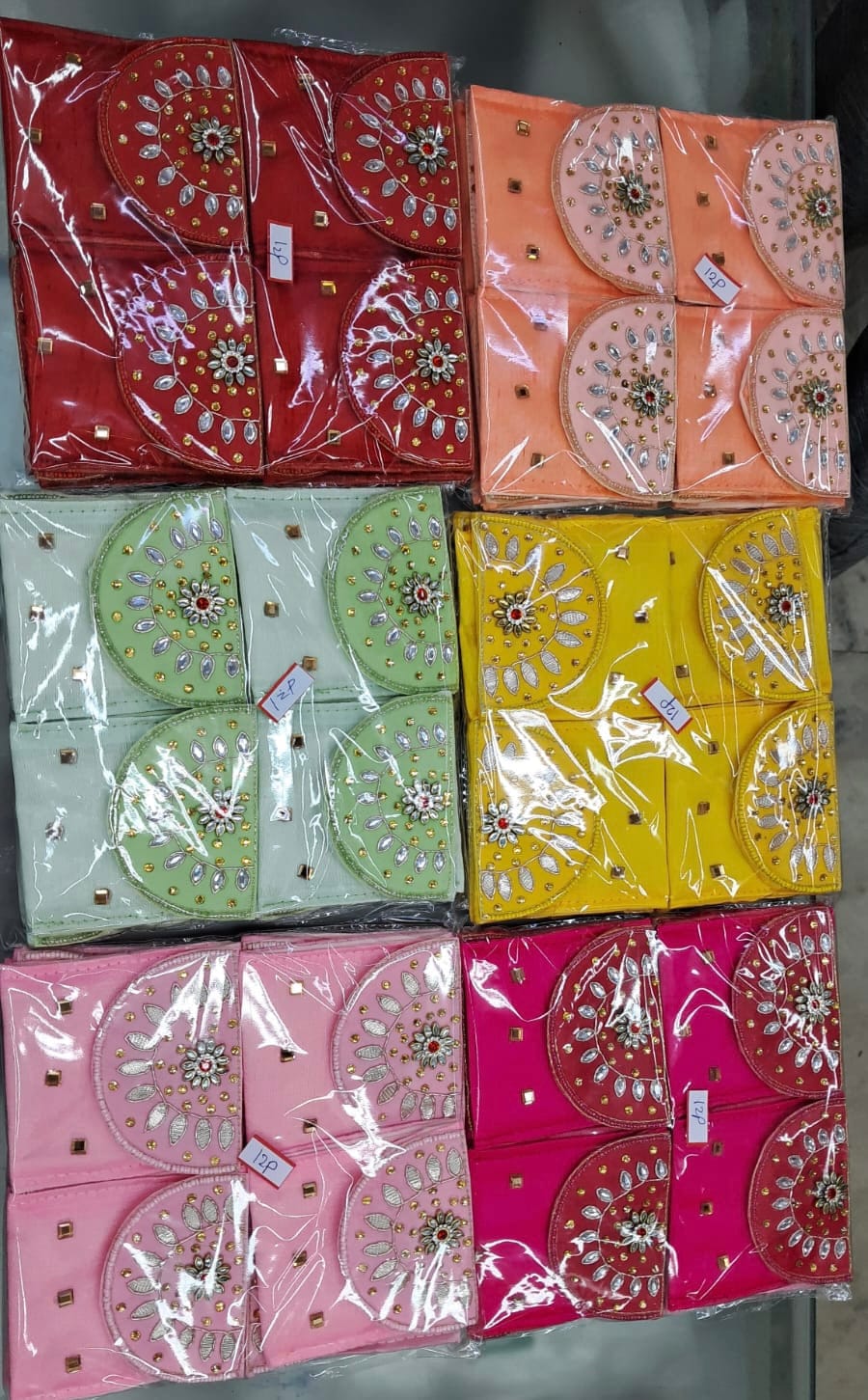 Rs 65 each on buying 50+ pieces / WhatsApp at 8619550223 to order 🔥 coin bags Embroidered gift coin ginni pouches bags for wedding favours 🎁 and return gifts (3.5*3.5 inch)