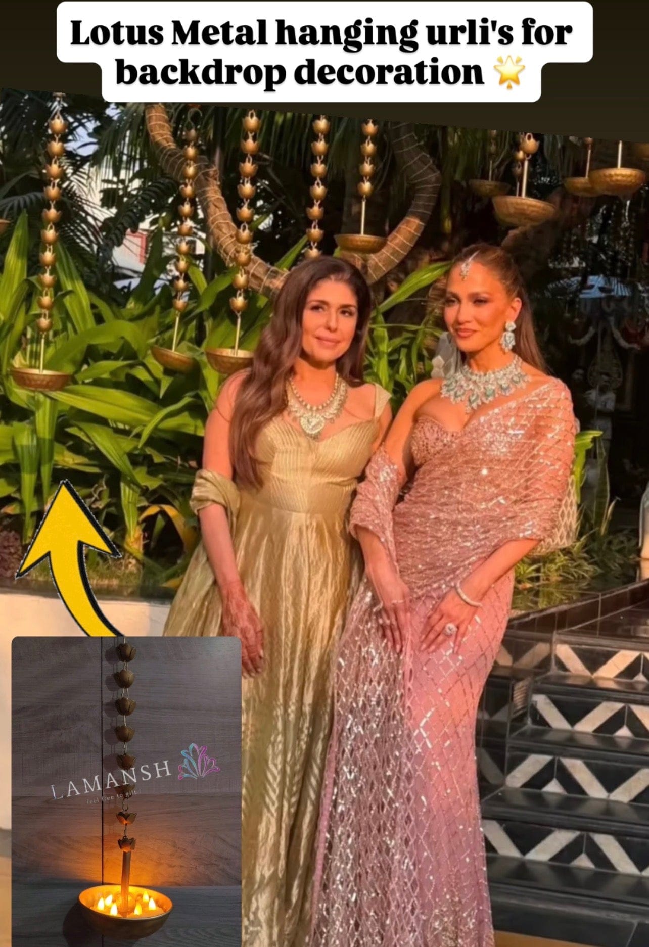 Whatsapp at 8619550223 for bulk price enquiries 🔥 (10+ pcs) urli LAMANSH (2 feet height) Metal Wall Lotus Hanging Urli for Ganpati / Diwali Festival decoration / Metal Designer urli for pooja mandir home decoration