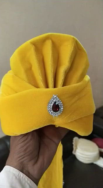 LAMANSH (Pack of 20) Yellow Readymade Safa Pagdi For wedding / Wedding Turban