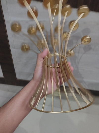 LAMANSH® 15 inch Height Metal Handcrafted Decorative Vase Shape Diya Stand Tealight Holder Candle Holder for Diwali Lighting Home Decoration / Ganpati Mandap & Pooja Decoration / Best Corporate Gifts 🎁