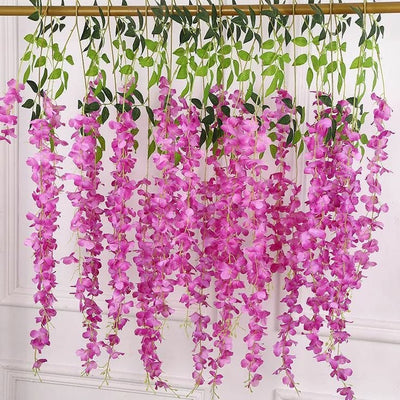 350 Rs each Packet🔥on Purchasing in bulk 📱at 8619550223 wisteria flower decor LAMANSH® Artificial Wisteria Decoration Flower Hanging Bunch | Long Hanging Bush Silk Vine Flower Garlands for Party outdoor wedding arch flower decoration