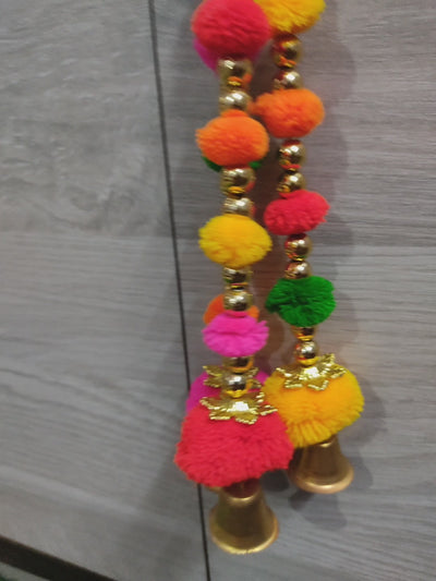 LAMANSH® (15 inch Height) Set of 2 Toran door hanging/ Door valence/ toran/ festival decor/ pompom door side liners/Indian housewarming gift / Diwali & Navratri Hangings