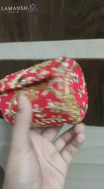 LAMANSH® 4 inch Chudi Angoori Bangles Box /Silk Embroidered Bangle Organiser For Women|Bangle Box Storage For Women|Return Gift Favor Box