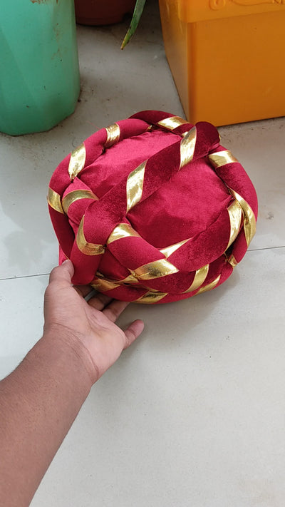 LAMANSH Pack of 10 Maharashtrian Style Readymade Safa Pagdi Turban for Ganpati Event 🕉️ / Holi Festival Pagdi