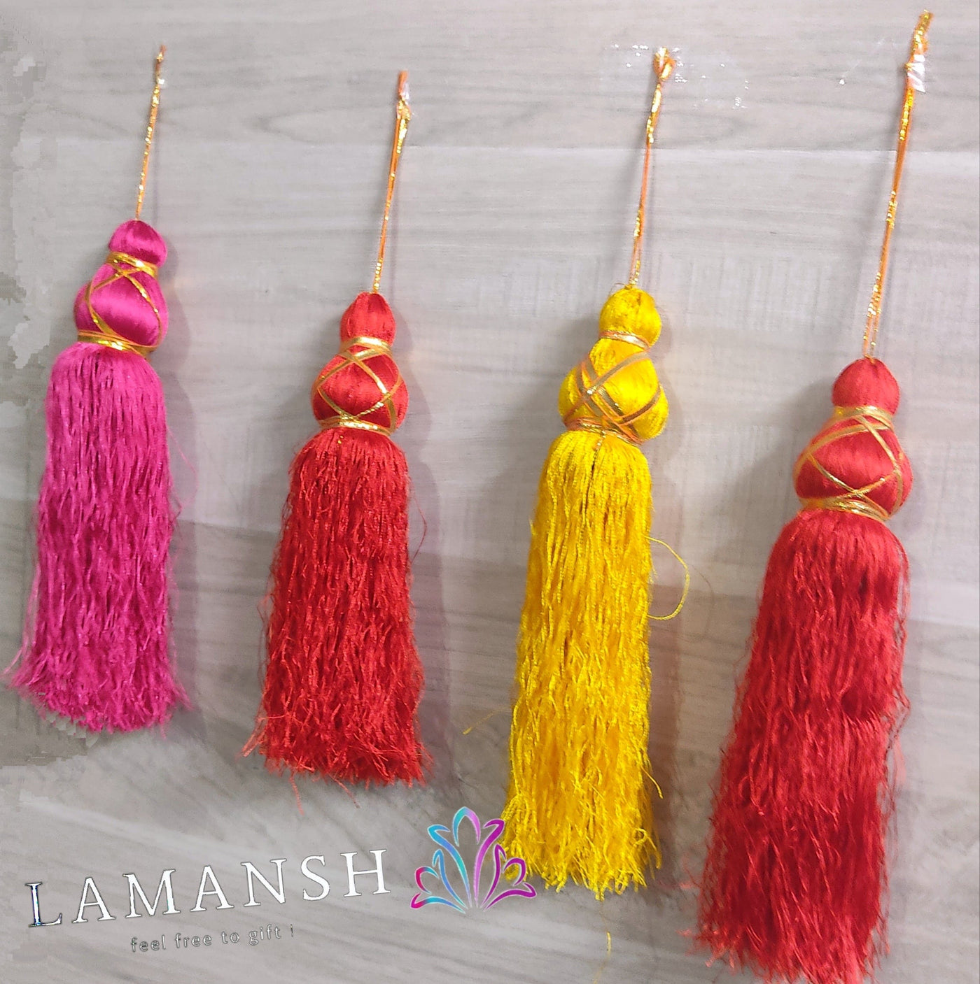 LAMANSH® ( Set of 30 Hangings ) 12 inch resham Silk Tassels Hangings for indian mehendi haldi wedding function / banquet hall decoration