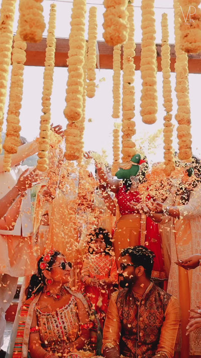 LAMANSH® Bridal Floral Jewellery Set 🌺 with Tiara / Flower Jewelry set for Haldi ceremony