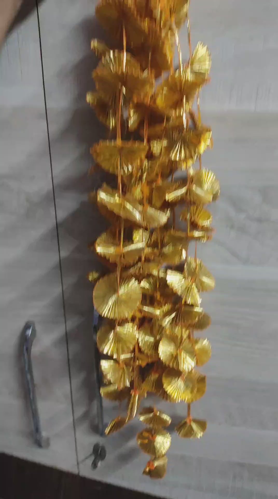 LAMANSH® (Pack of 100) Gold Gota Lace Bunch Hangings Decorative Garlands for Wedding Backdrops / Haldi & Wedding Event Decoration /Indian Wedding Decor