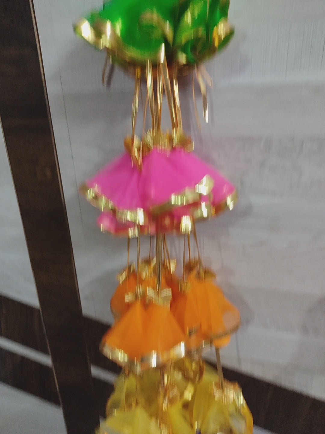 LAMANSH® (Pack of 100) 4 ft Multicolor Gota Net Decorative Hanging for Wedding Backdrops/Navratri , Diwali Haldi & Wedding Event Decoration