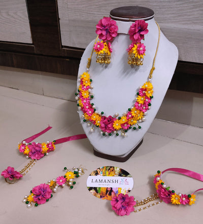 Lamansh 6 April floral set LAMANSH® Designer Floral 🌺 Jewellery Set for Bride for wedding ceremony & Pre wedding video Photoshoot