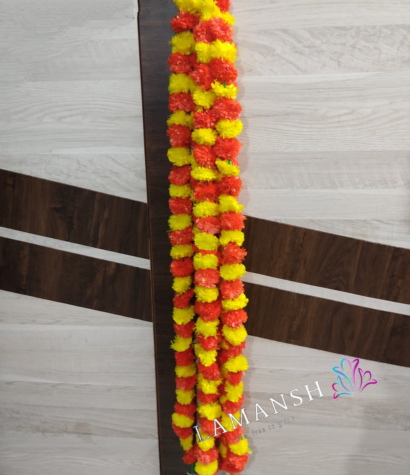LAMANSH Artificial Flower garland hanging LAMANSH® 4ft (Pack of 10 Hangings) Artificial Genda Marigold Garland Phool Flower hangings For Wedding, Party & Event Decoration