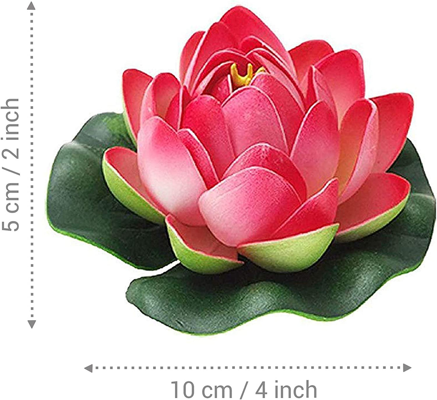Lamansh Artificial Flowers LAMANSH® ( 5 cm x 10 cm) Artificial Floating Lotus Flowers with Rubber Leaf for Outdoor Indoor Home Decoration and Craft