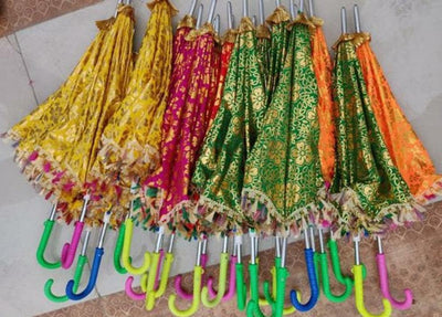 Lamansh Assorted Colors / Fabric LAMANSH Pack of 20 Wholesale Lots Indian Wedding Umbrellas Mehndi Decor Umbrella Party Parasol Wedding decor christmas festival decor handmade Parasols Sun
