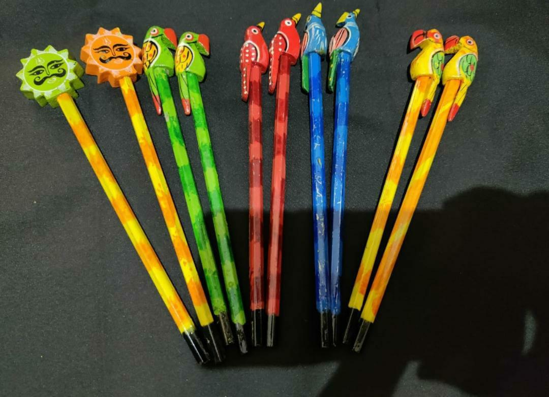 LAMANSH Assorted Colors / Wood / 10 LAMANSH® ( Pack of 10 )Designer Pencils Design Assorted Colours Birthday Gift Return Gifts for Kids