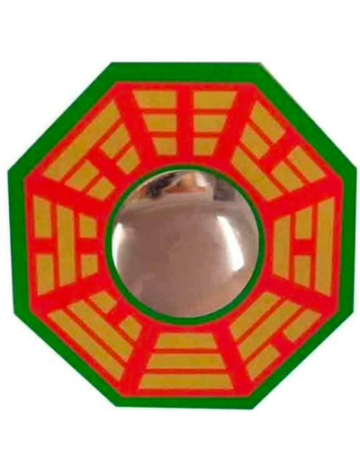 LAMANSH ® Assorted / Wood LAMANSH Feng Shui Chinese Convex Vastu Bagua(Pa KUA) Mirror for Positive(Chi) Energy | Wall/Door Decor for Protection-5 Inches (Small Size)