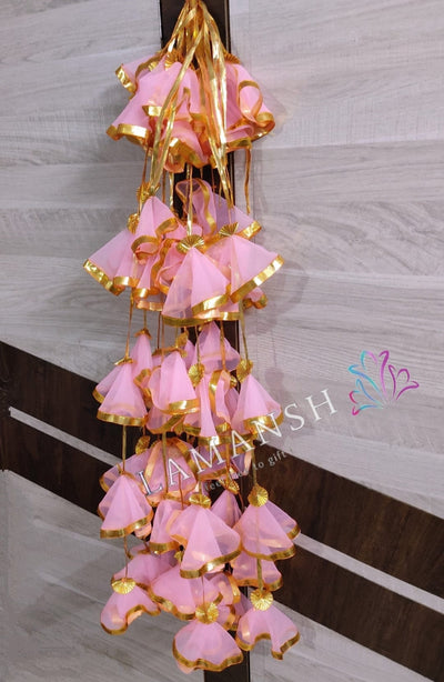 Lamansh backdrop Baby Pink / Net Fabric / 10 LAMANSH® ( Pack of 10 ) 4.5 ft Net Decorative Hanging for Wedding Backdrops / Haldi & Wedding Event Decoration /Indian Wedding Decor Net fabric Hangings
