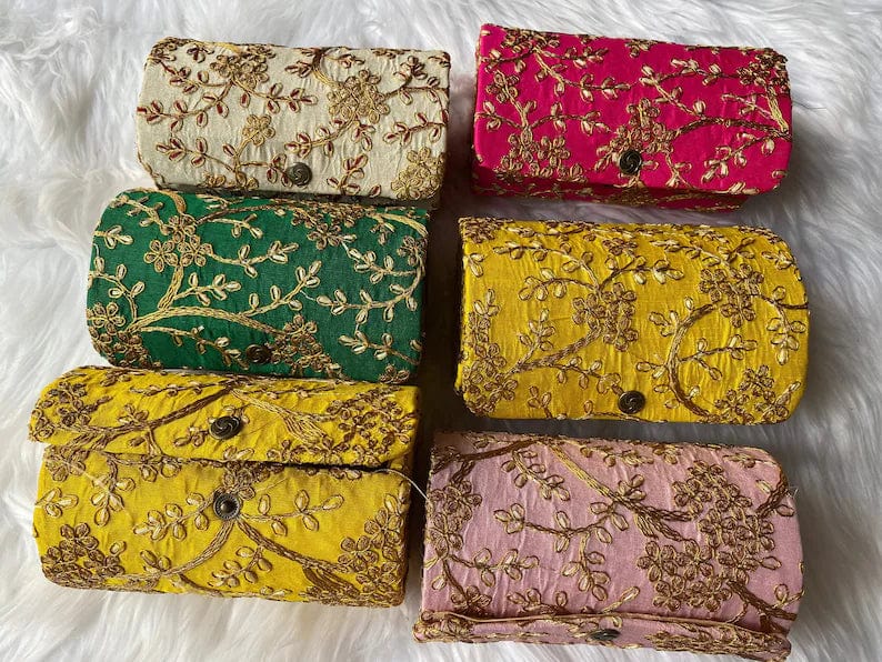 LAMANSH® Bangles Box LAMANSH® 6 inch Chudi Bangles Box /Silk Embroidered Bangle Organiser For Women|Bangle Box Storage For Women|Return Gift Favor Box