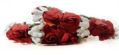 Lamansh Bangles Set Red - White / Artificial flowers / Haldi ,Wedding,Engagement Lamansh™ (pack of 5 pair) Floral Bangles Set for Engagement / Haldi / Floral Accessories set