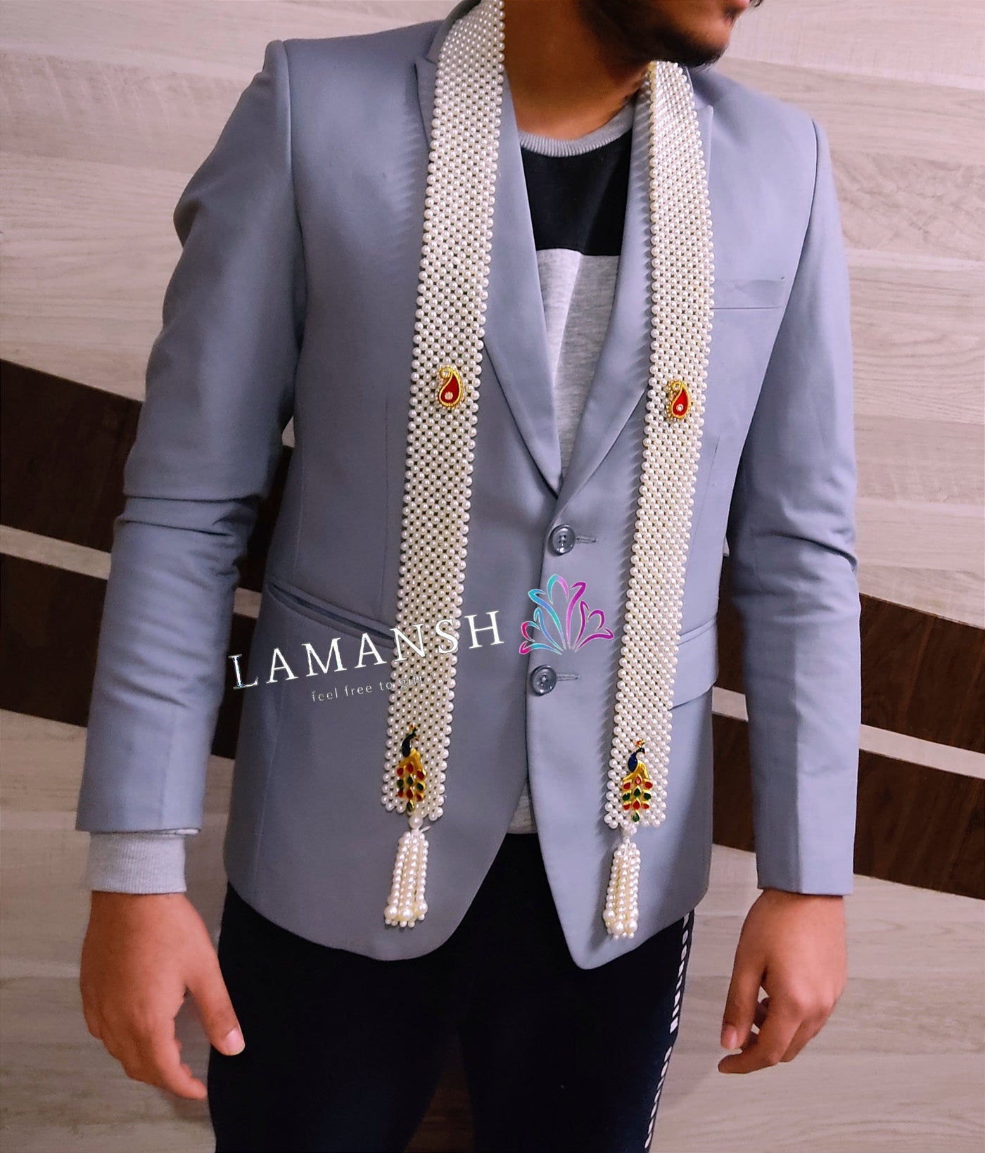 Lamansh Barati Swagat mala LAMANSH® Royal 👑 Guests Welcome Barati Swagat Mala / Dupatta / Stole / Patka's For Weddings | Special Welcome Accessories for Male Gents Guests Barati's