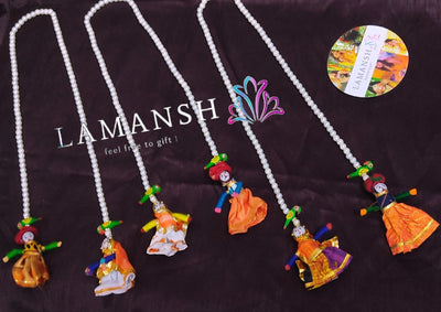 Lamansh Barati Swagat mala Multicolour / Fabric and Pearl / 25 LAMANSH® Pack of 25 Rajasthani Raja Rani Barati Swagat Moti Mala / Dupatta / Stole For Weddings Guest Welcome