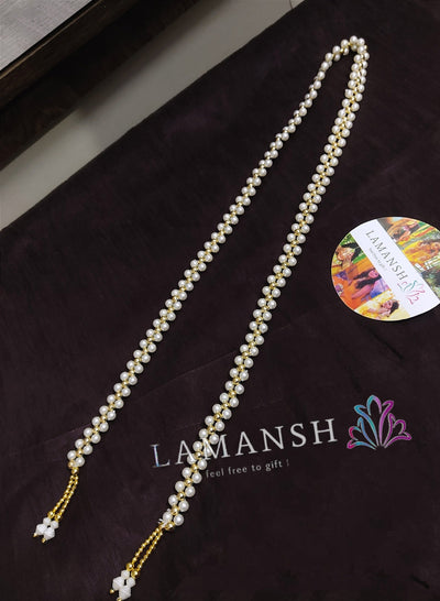 Lamansh Barati Swagat mala White-Gold / Pearl / 10 LAMANSH® Pack of 10 Barati Swagat Mala / Dupatta / Stole For Weddings, Perfect for Guest Welcome