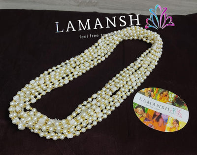 Lamansh Barati Swagat mala White / Pearl / 50 LAMANSH® Pack of 50 White Pearl Barati Swagat Moti Mala / Dupatta / Stole For Weddings, Perfect for Guest Welcome