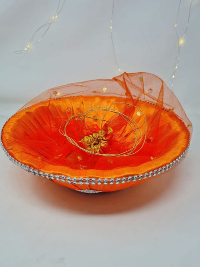 LAMANSH Basket Orange / Wood / 10 LAMANSH® ( Pack of 10) 9 inch Net Hamper Basket/ Gift Basket/ fruit basket/ Dry Fruit Basket/wedding Gift packing Basket
