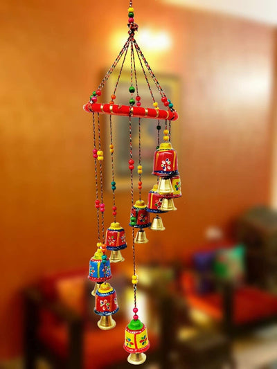 LAMANSH Bell Toran Set Multicolor / Wood / 2 LAMANSH® Pack of 2 Handcrafted Rajasthani Door/Wall Hanging Decorative Hanging/Wall Hanging/Home Decor/Home Furnishing/Diwali Gift/Corporate Gift