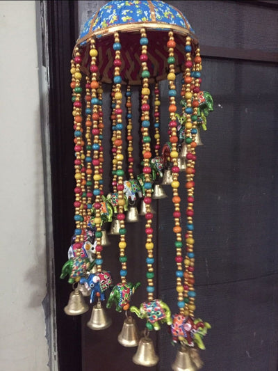 LAMANSH Bell Toran set Multicolor / Wooden / 1 LAMANSH® Rajasthani Door/Wall Hanging Decorative Showpiece/Diwali Gift/Corporate Gift