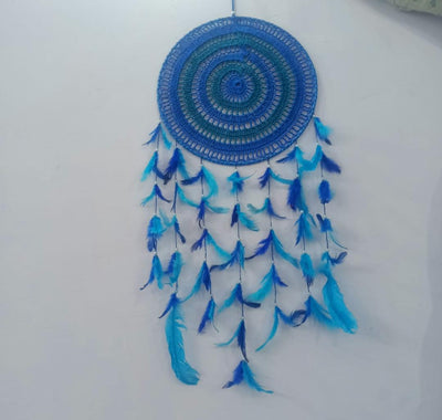 LAMANSH Blue / Wool / 1 LAMANSH® ( Pack of 50 ) Handmade Artificial Feathers Dream Catcher Multicolour Wall Hanging for Positive Energy as Home Car Room Decor Decoration
