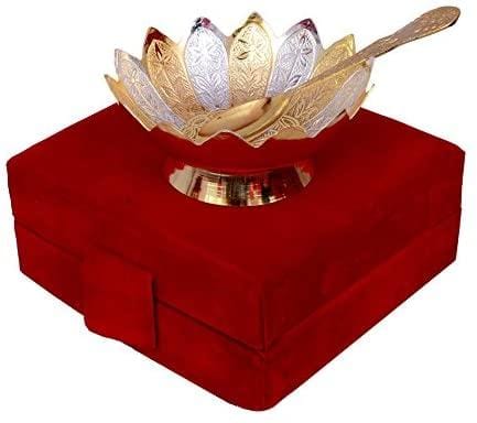 Best Deal for Honoly Silver Plated Dinner Set for Gift Baby Rice Ceremony |  Algopix