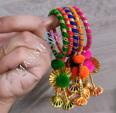 LAMANSH Bracelets for giveaways Assorted colors / Standard size (2-4) / 25 pc LAMANSH® Pack of 25 Sangeet Mehndi Indian Wedding Bracelets Bangles in Assorted colours Mehendi / Punjabi Wedding Mehndi Favors Gifts