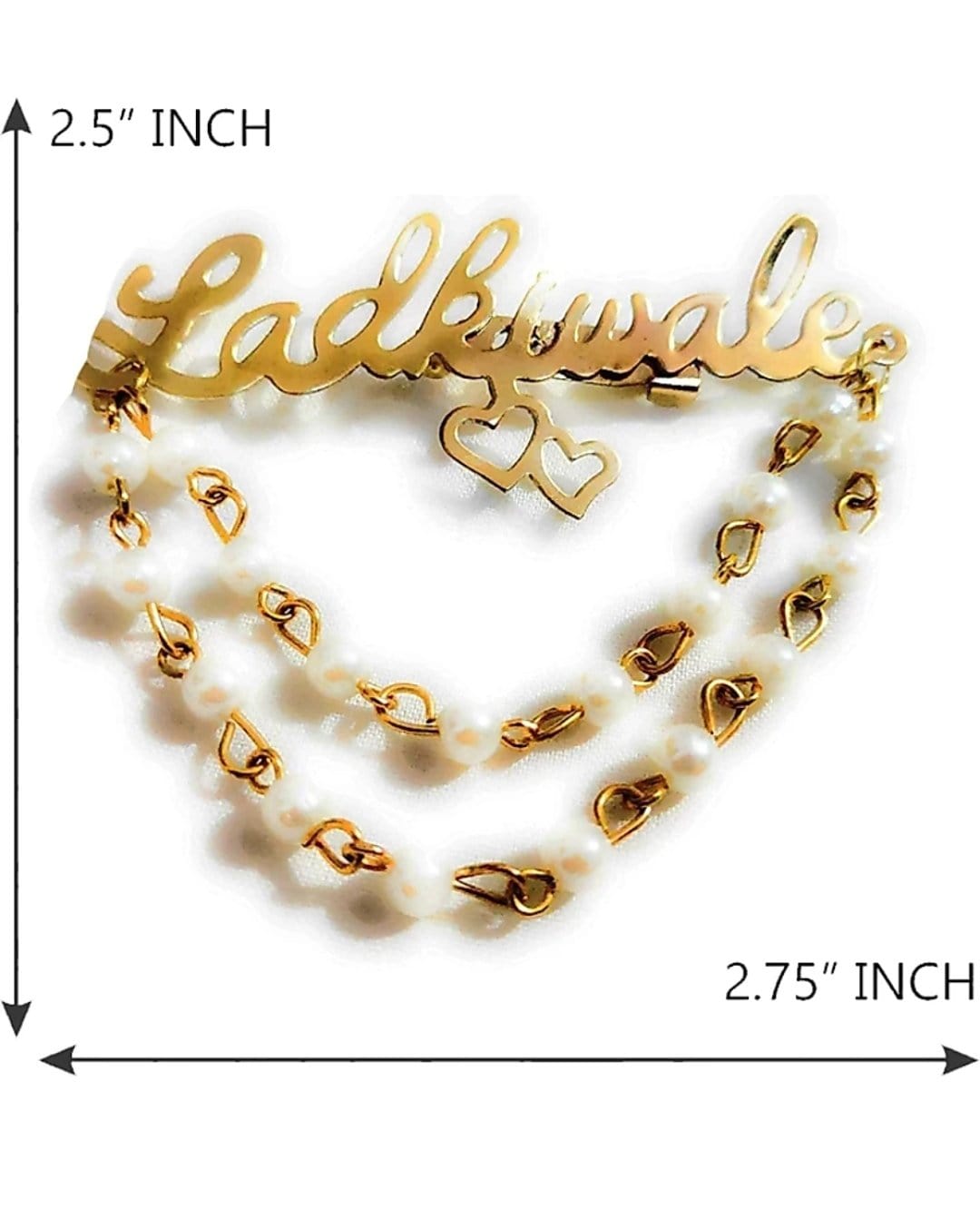 LAMANSH Broaches Gold-White / Metal / 16 LAMANSH® Pack of 16 Ladkiwale Broaches Brooch for Barati in wedding 🎉 / Suitable for Men,Women & Kids in Shaadi