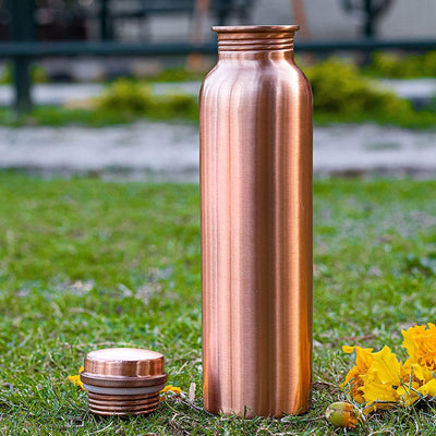 LAMANSH Brown / Copper / 300ml LAMANSH® 100% Pure Copper Water Bottle 300ml ( Set of 1 )