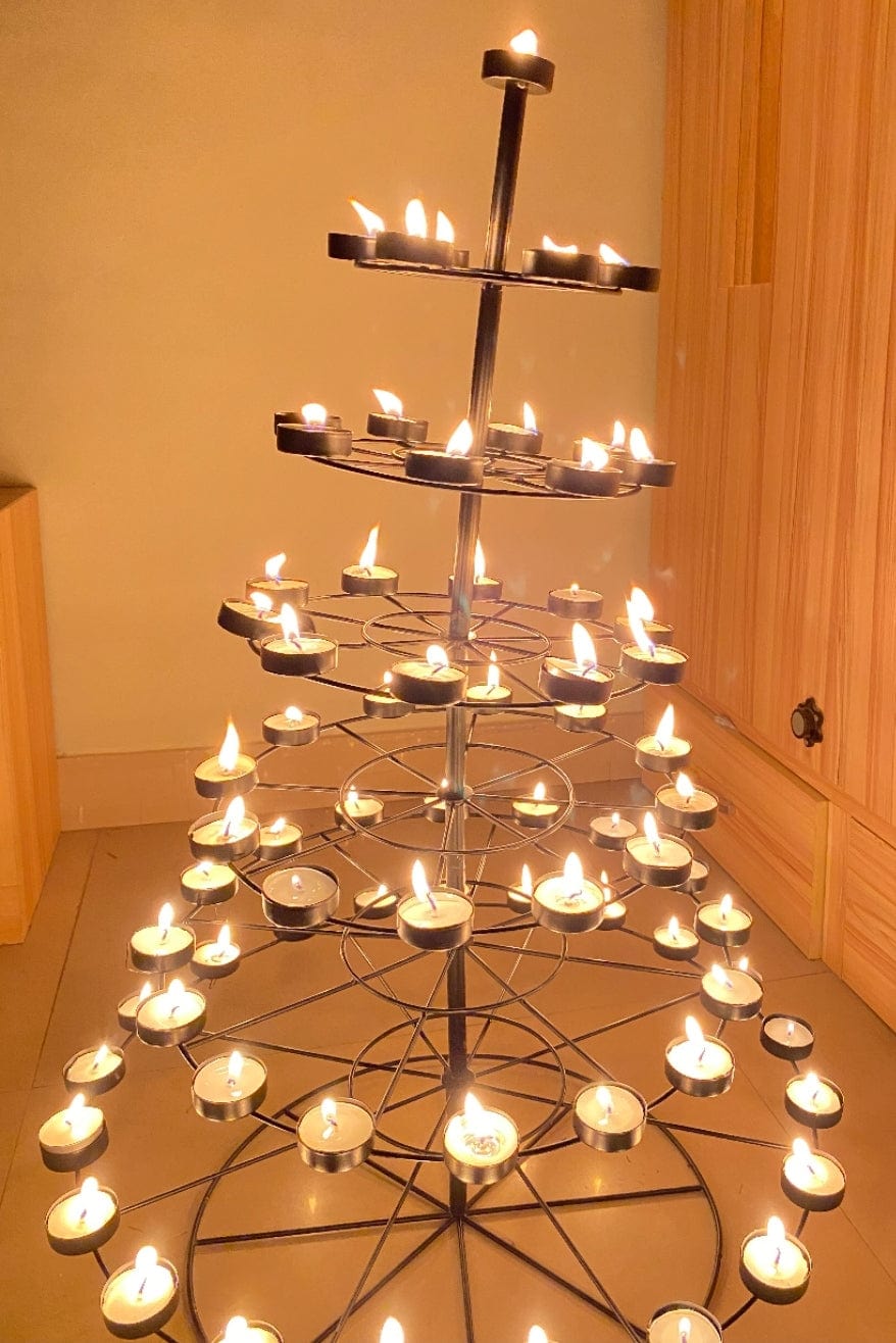 LAMANSH Candle Holders LAMANSH® 2.5 ft Height / 5 Layer Candles 🕯 Diya Stand for Diwali Decoration / Twinkling Diya Candle Holder with 77 Tealight for Table and Home Decoration / Perfect for indian wedding decoration