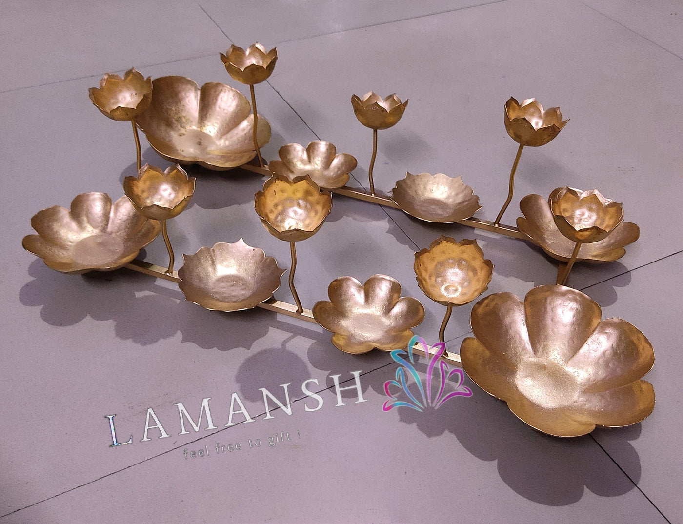 Lamansh Candle Holders LAMANSH® Decorative Metal Rangoli Diya Tealight Candle 🪔 holder stand /Diya stand ,Metal Handicraft for corporate & festival gifting 🎁 / Home decor product for Diwali ( candles not included )