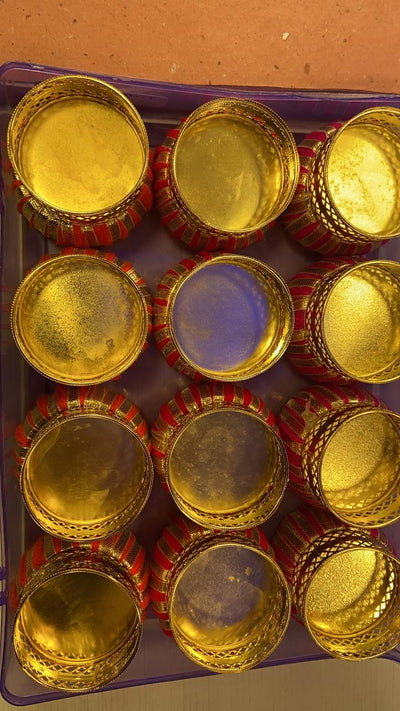 Lamansh Candle Holders LAMANSH® Drum Rangoli Tealight Candle Holder / Diya Decorated with Tea Lights For Pooja Mandir, Diwali decor / Festive decor product