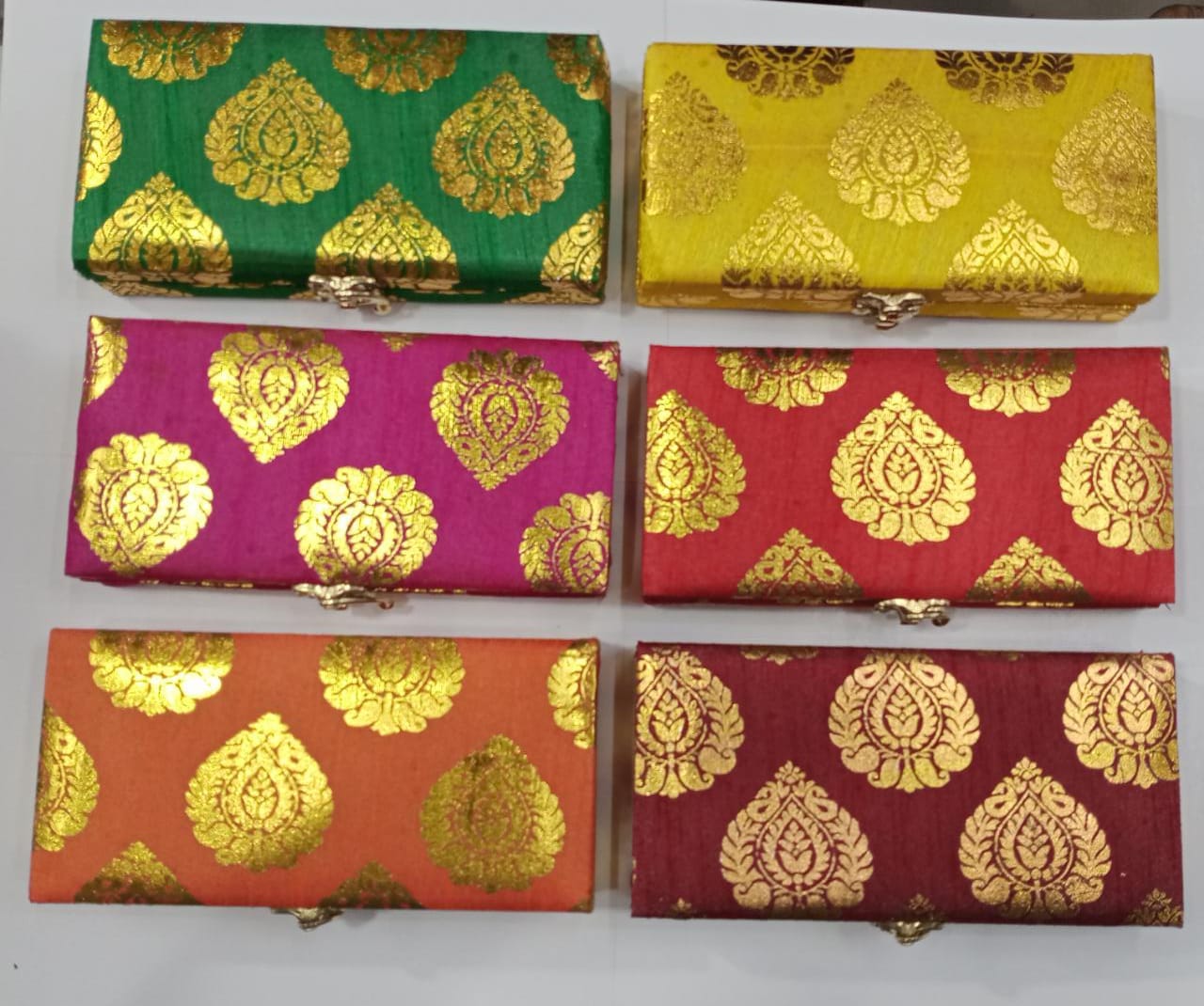 LAMANSH Cash box Assorted colors / Fabric & Wood / 5 LAMANSH® Pack of 5 (4*8 inch) Printed Jaipuri Cash Box, Shagun Box, Gift Box, Gaddi Box, Jewellery Box for Wedding Gift / Low cost Return Gifts 🎁 for Guests