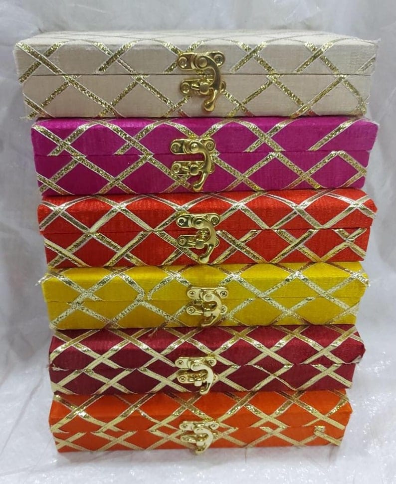 LAMANSH Cash Box Check Gota / Assorted colors LAMANSH® Cash boxes Shagun Box, Gift Box, Jewellery Box, Money Box Envelop Wedding Gift Assorted Color (Pack of 100)