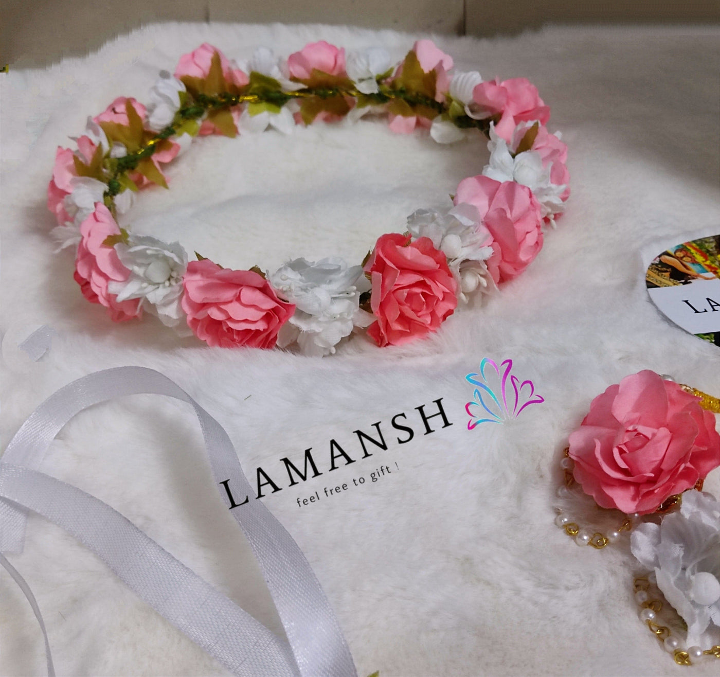 LAMANSH celebrity flower jewellery LAMANSH® Bridal Royal Ethnic Floral Jewellery set for Haldi & Mehendi ceremony❤️