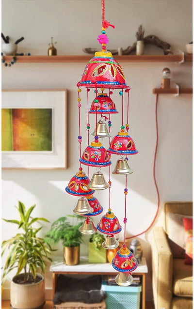 LAMANSH Ceramic Wind Chime Multicolor / Wood / Standard LAMANSH® Handcrafted Rajasthani Ceramic Wind Chime
/Wall Hanging Decorative Hanging /Home Decor/Home Furnishing/Diwali Gift/Corporate Gift