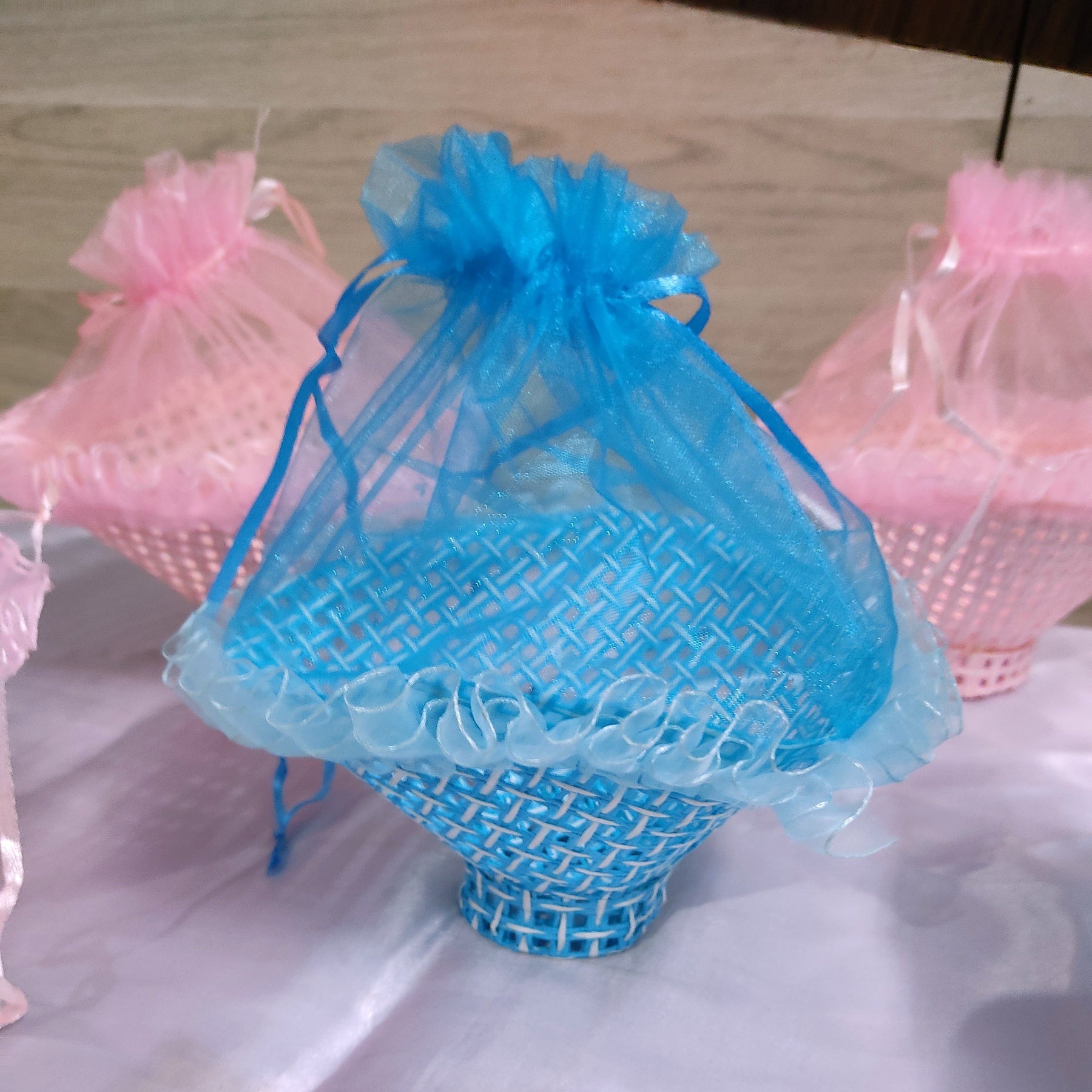 Chocolate Box Using Net LAMANSH Pack of 5 Chocolate Empty Fabric Net boxes for Birthday & Part ...
