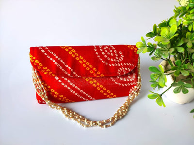 LAMANSH Clutch LAMANSH® bandhej bandhani Fabric Clutches | Wedding envelopes with handle for gifting 🎁 & giveaways / wedding favours and return gifts