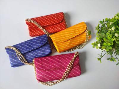 LAMANSH Clutch LAMANSH® Lahariya Fabric Clutches | Wedding envelopes with handle for gifting 🎁 & giveaways / wedding favours and return gifts