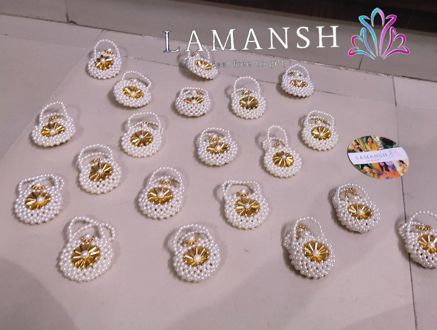 Lamansh coin bags LAMANSH® Pearls beaded Coin 🪙 Pouches / Coin Moti Bags / Mini Potli ginni pearls bags for gifting 🎁 Wedding Favors Return Gifts For Guests Bridesmaid Gifts Mehendi Sangeet Favors