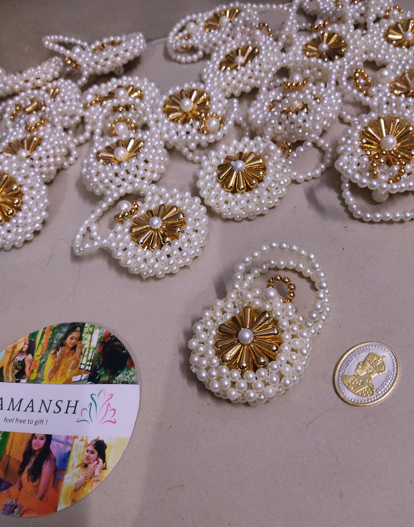 LAMANSH Artificial Floral Gotta Bracelets Attached to Ring /Mehendi Fa –  Lamansh